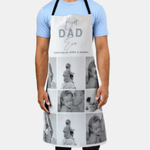 Vaderdag Beste vader ooit fotocollage blauw Schort