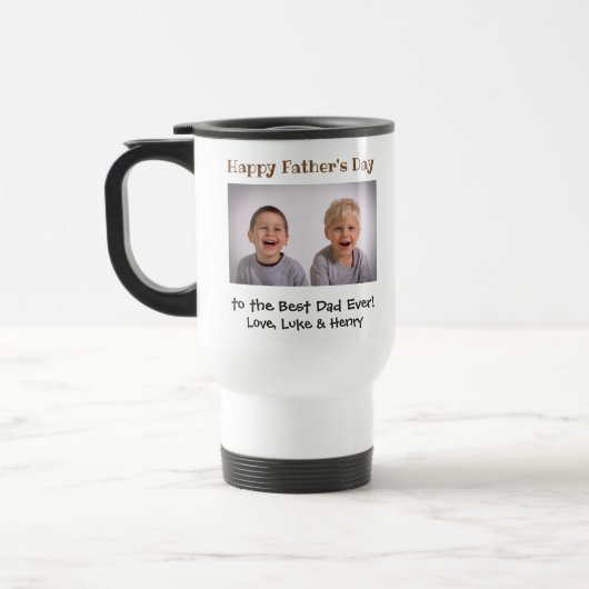 Vaderdag Beste vader ooit Kinder Foto Reisbeker (Links)