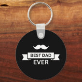 Vaderdag BESTE VADER OOIT Typo met Snor Sleutelhanger (Voorkant)