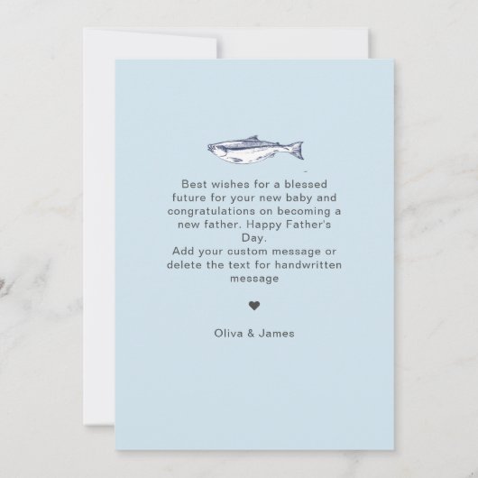 Vaderdag beste vader ooit vispatroonflat feestdagenkaart (Achterkant)