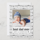 Vaderdag beste vader ooit vispatroonflat feestdagenkaart (Voorkant)