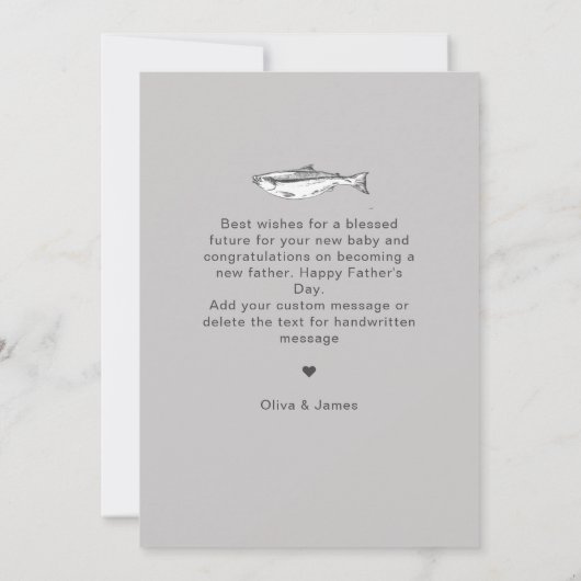 Vaderdag beste vader ooit vispatroonflat feestdagenkaart (Achterkant)