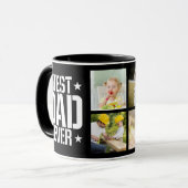 Vaderdag beste vader ooit zes foto's & tekst, zwar mok (Voorkant links)