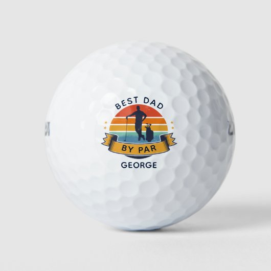 Vaderdag Beste vader op Par Retro Aangepaste Sport Golfballen (Voorkant)