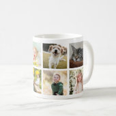 Vaderdag beste vader op zes foto's en tekst, blauw koffiemok (Voorkant rechts)