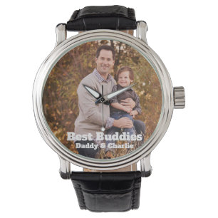 Vaderdag Beste Vrienden Papa en Kind Foto Horloge