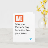 Vaderdag beter dan papa grapt Wenskaart Kaart (Gele Bloem)