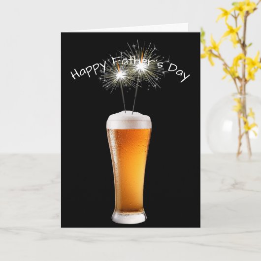 Vaderdag Bier met Sparklers Kaart (Gele Bloem)