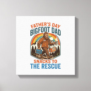 Vaderdag Bigfoot papa shirt kinderen opvoeden als  Canvas Afdruk