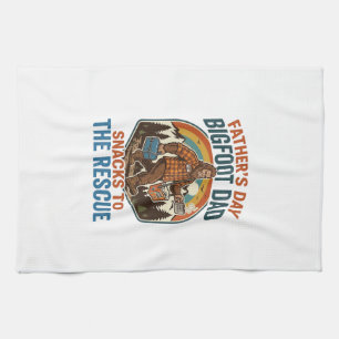 Vaderdag Bigfoot papa shirt kinderen opvoeden als Theedoek