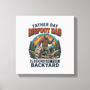 Vaderdag Bigfoot Papa Shirt Snacks Held Funny Gif Canvas Afdruk