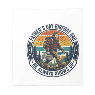 Vaderdag Bigfoot Papa T-shirt Funny Forest Legende Notitieblok