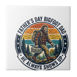 Vaderdag Bigfoot Papa T-shirt Funny Forest Legende Tegeltje