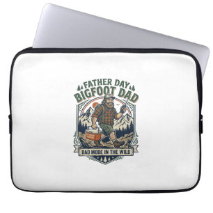Vaderdag Bigfoot Papa T-shirt Mythologische Famili Laptop Sleeve