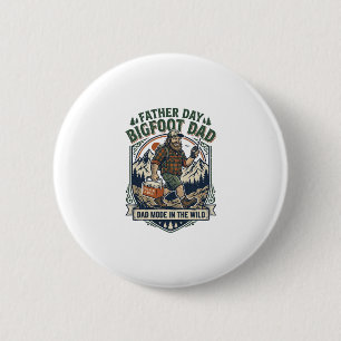 Vaderdag Bigfoot Papa T-shirt Mythologische Famili Ronde Button 5,7 Cm