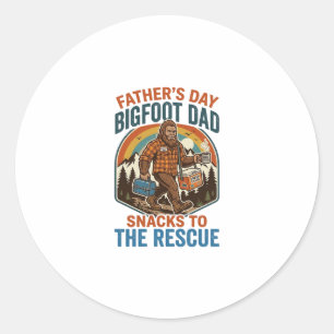 Vaderdag Bigfoot Papa T-shirt Opvoeden Kinderen Al Ronde Sticker