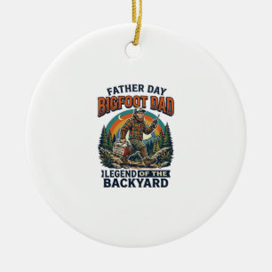 Vaderdag Bigfoot Papa T-shirt Snacks Heldhaftig Gr Keramisch Ornament