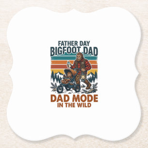 Vaderdag Bigfoot Vader T-shirt Camping Legende Vad Kartonnen Onderzetters