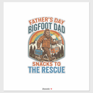 Vaderdag Bigfoot Vader T-shirt Opvoeden Kinderen A Sticker
