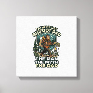Vaderdag Bigfoot Vader T-shirt Sterk Stil Betrouwb Canvas Afdruk
