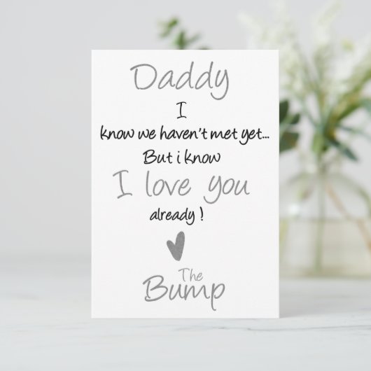Vaderdag binnenkort vader, baby bump bedankkaart (Staand voorkant)