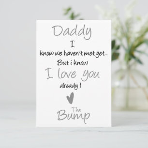 Vaderdag binnenkort vader, baby bump bedankkaart