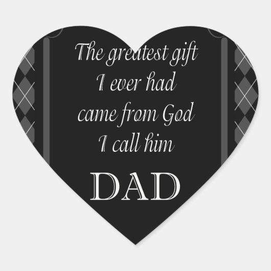 Vaderdag - Birthday "Greatest Gift I" Hart Sticker (Voorkant)