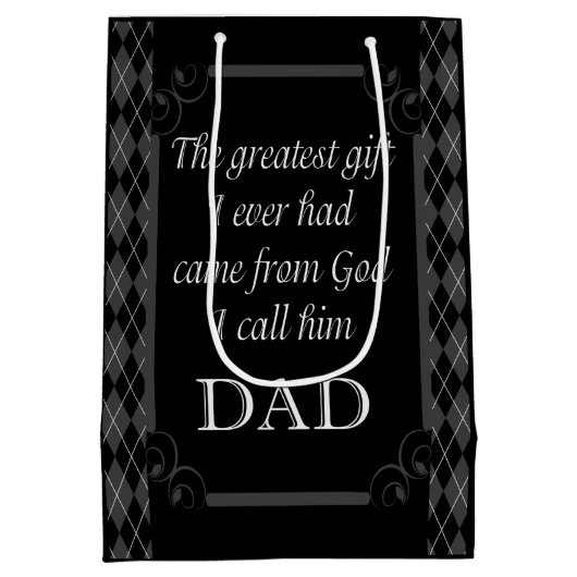 Vaderdag - Birthday "Greatest Gift I" Medium Cadeauzakje (Achterkant)