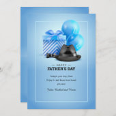 Vaderdag blauw feestdagenkaart (Voorkant / Achterkant)