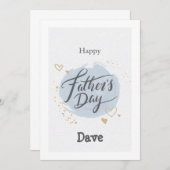 Vaderdag blauwe cirkel met tekst Kaart (Voorkant / Achterkant)