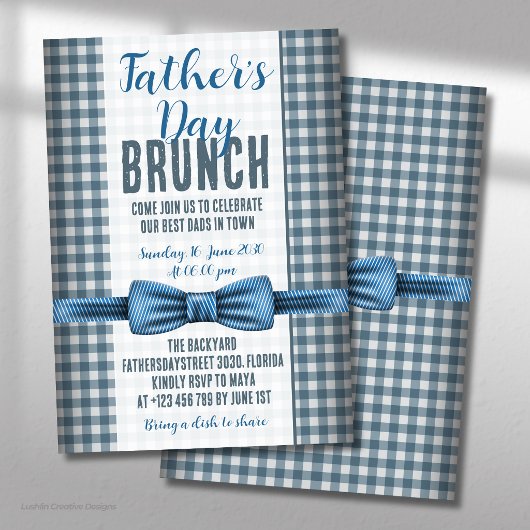 Vaderdag Blauwe Strik Das Brunch Kaart