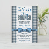 Vaderdag Blauwe Strik Das Brunch Kaart (Staand voorkant)