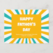 Vaderdag Blauwgroen en gele strepen Feestdagenkaart (Voorkant)