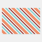 Vaderdag Blauwgroen en Oranje snor papa set van 3 Inpakpapier Vel (Voorkant 3)