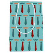 Vaderdag Blauwgroen en Oranje stropdas Pa Medium Cadeauzakje (Voorkant)