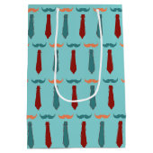 Vaderdag Blauwgroen en Oranje stropdas Pa Medium Cadeauzakje (Achterkant)