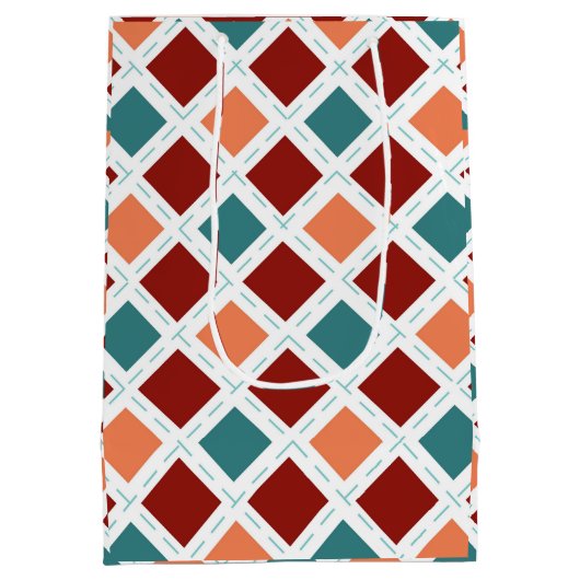 Vaderdag Blauwgroen en Sinaasappel Medium Cadeauzakje (Achterkant)