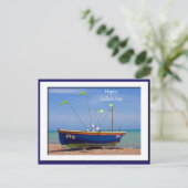 Vaderdag Blue Boat Briefkaart (Staand voorkant)