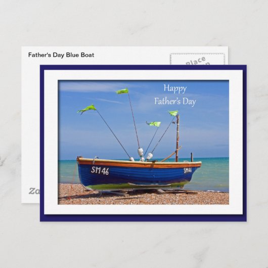 Vaderdag Blue Boat Briefkaart (Voorkant / Achterkant)