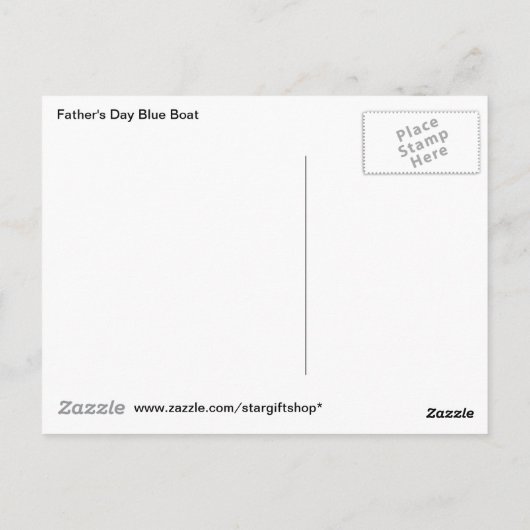 Vaderdag Blue Boat Briefkaart (Achterkant)