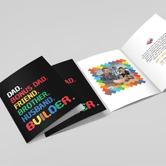 Vaderdag Bonus Papa, stiefvader, baksteenbouwer Feestdagen Kaart