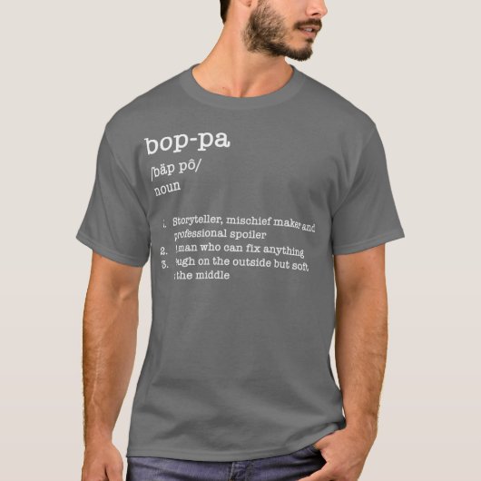 Vaderdag Boppa Grandfather Dictionary T-shirt (Voorkant)