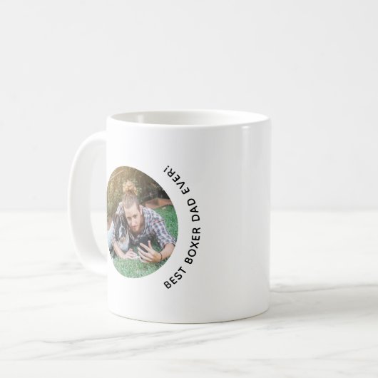 Vaderdag Boxer Dog Dad Ever Custom Foto Koffiemok (Voorkant links)