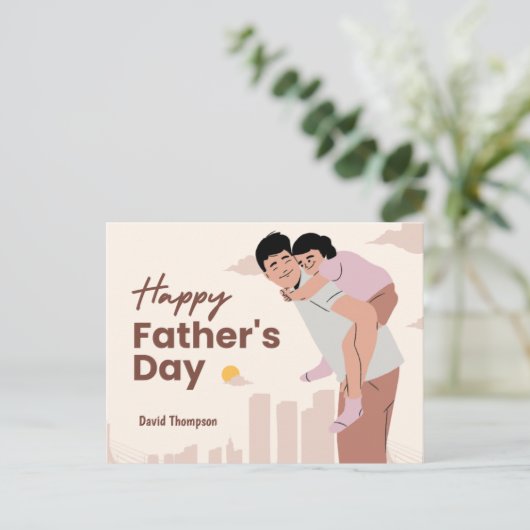 Vaderdag Briefkaart - Loving Dad Moment (Staand voorkant)