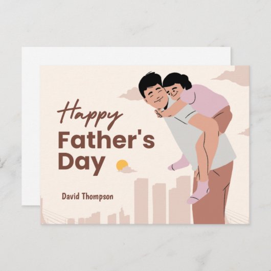 Vaderdag Briefkaart - Loving Dad Moment (Voorkant / Achterkant)
