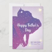 Vaderdag Briefkaart - Vader & Dochter Silhouette (Voorkant)