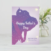 Vaderdag Briefkaart - Vader & Dochter Silhouette (Staand voorkant)