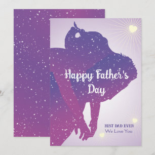 Vaderdag Briefkaart - Vader & Dochter Silhouette