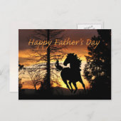 Vaderdag Briefkaart Wild Horse Sunset Kaart (Voorkant / Achterkant)