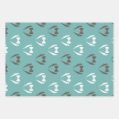 Vaderdag Bruin & Blauwgroen Tuxeco set van 3 Inpakpapier Vel (Voorkant 2)